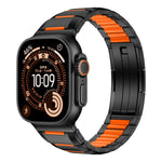 Multi-Faceted Rubber Inlaid Stainless Steel Watch Band, For Apple Watch 46mm / 49mm / 45mm / 44mm, For Apple Watch 42mm / 41mm / 40mm / 38mm