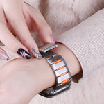 Multi-Faceted Rubber Inlaid Stainless Steel Watch Band, For Apple Watch 46mm / 49mm / 45mm / 44mm, For Apple Watch 42mm / 41mm / 40mm / 38mm
