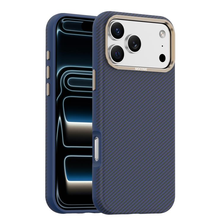 Mocome Kevlar Carbon Fiber Texture Magnetic Shockproof Phone Case, For iPhone 17 Pro Max