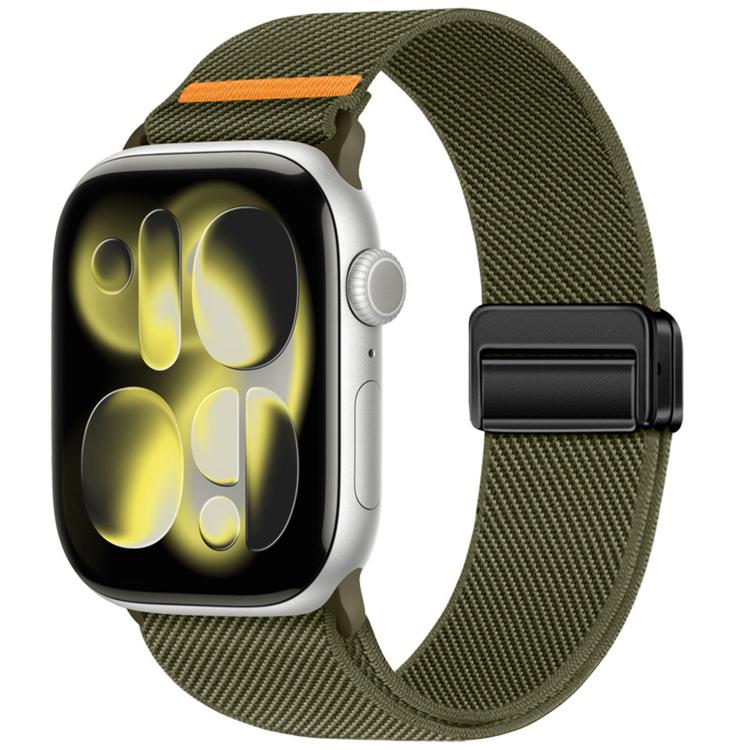 Double Magnetic Buckle Single-Stitched Nylon Watch Band, For Apple Watch 49mm / 46mm / 45mm / 44mm, For Apple Watch 42mm / 41mm / 40mm / 38mm