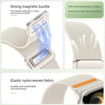 Double Magnetic Buckle Single-Stitched Nylon Watch Band, For Apple Watch 49mm / 46mm / 45mm / 44mm, For Apple Watch 42mm / 41mm / 40mm / 38mm