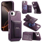 CaseNeo Retro Hinge Folding Wallet Magnetic Back Phone Case, For iPhone 17e / 16e, For iPhone 17 Pro Max, For iPhone 17 Pro, For iPhone 17, For iPhone Air, For iPhone 16 Pro Max, For iPhone 16 Pro, For iPhone 16 Plus, For iPhone 16, For iPhone 15 Pro M...