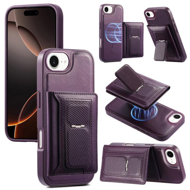 CaseNeo Retro Hinge Folding Wallet Magnetic Back Phone Case, For iPhone 17e / 16e, For iPhone 17 Pro Max, For iPhone 17 Pro, For iPhone 17, For iPhone Air, For iPhone 16 Pro Max, For iPhone 16 Pro, For iPhone 16 Plus, For iPhone 16, For iPhone 15 Pro M...