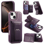 CaseNeo Retro Hinge Folding Wallet Magnetic Back Phone Case, For iPhone 17e / 16e, For iPhone 17 Pro Max, For iPhone 17 Pro, For iPhone 17, For iPhone Air, For iPhone 16 Pro Max, For iPhone 16 Pro, For iPhone 16 Plus, For iPhone 16, For iPhone 15 Pro M...