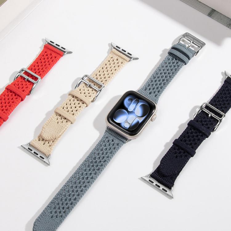 Openwork Knitted Weaving Watch Band, For Apple Watch 46mm / 49mm / 45mm / 44mm, For Apple Watch 42mm / 41mm / 40mm / 38mm