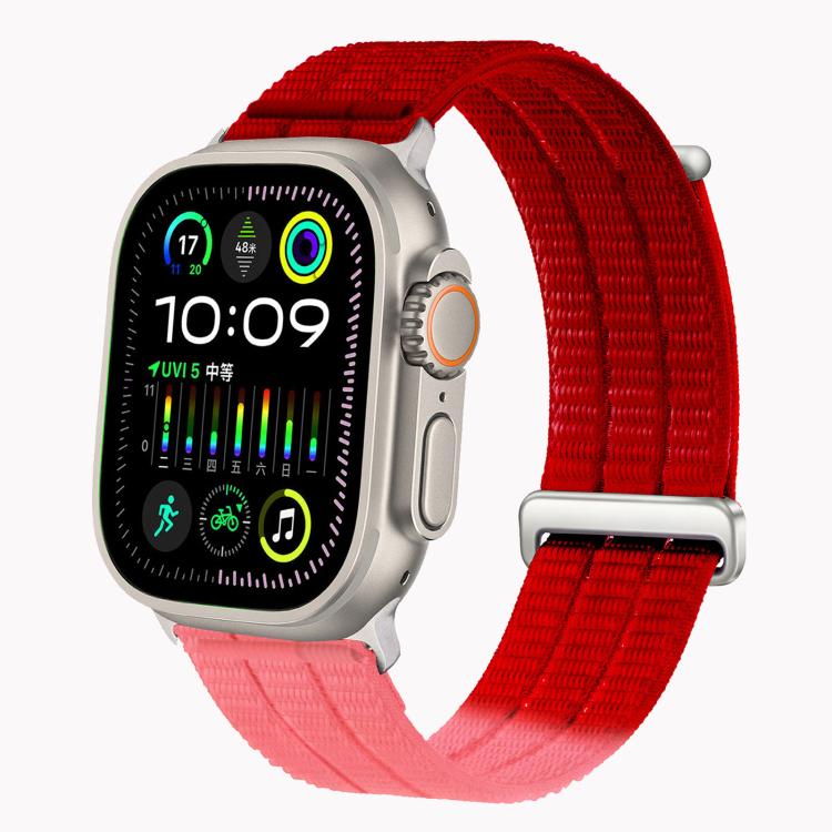 Double-Link Cloud-Feel Breathable Nylon Loop Metal Head Watch Band, For Apple Watch 46mm / 49mm / 45mm / 44mm, For Apple Watch 42mm / 41mm / 40mm / 38mm