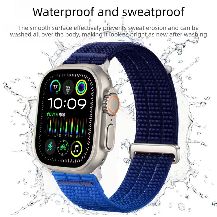Double-Link Cloud-Feel Breathable Nylon Loop Metal Head Watch Band, For Apple Watch 46mm / 49mm / 45mm / 44mm, For Apple Watch 42mm / 41mm / 40mm / 38mm
