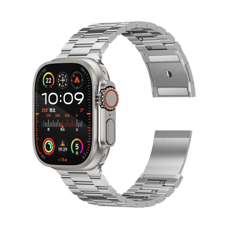 Titanium Alloy watchband Three Beads Magnetic Clasp For Apple Watch 46mm / 49mm / 45mm / 44mm, For Apple Watch 42mm / 41mm / 40mm / 38mm