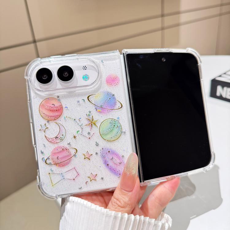 Cosmic Star Glitter Epoxy TPU Phone Case, For iPhone Duo