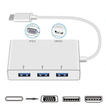 USB C to HDMI VGA USB Hub Adapter 5 in 1 USB 3.1 Converter for Laptop for MacBook,ChromeBook Pixel,Huawei MateBook, HDMI+VGA+3xUSB3.0 to Type-C