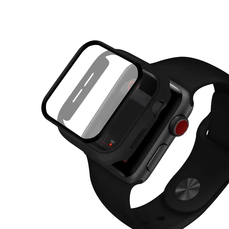 ENKAY Hat-prince Full Coverage PC Case + Tempered Glass Protector for Apple Watch Series 6 / 5 / 4 / SE 3 / SE 2 / SE 1 44mm