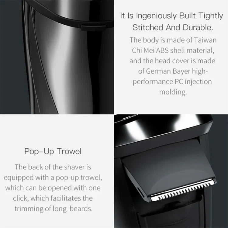 Original Xiaomi Youpin Yingqu Blackstone3 Men Portable Face Care Three Cutter Heads Electric Shaving Razor
