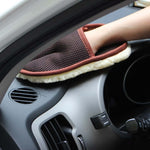 Car Styling Wool Soft Car Washing Gloves Cleaning Brush Motorcycle Washer Care Products, Brown, Washing Gloves