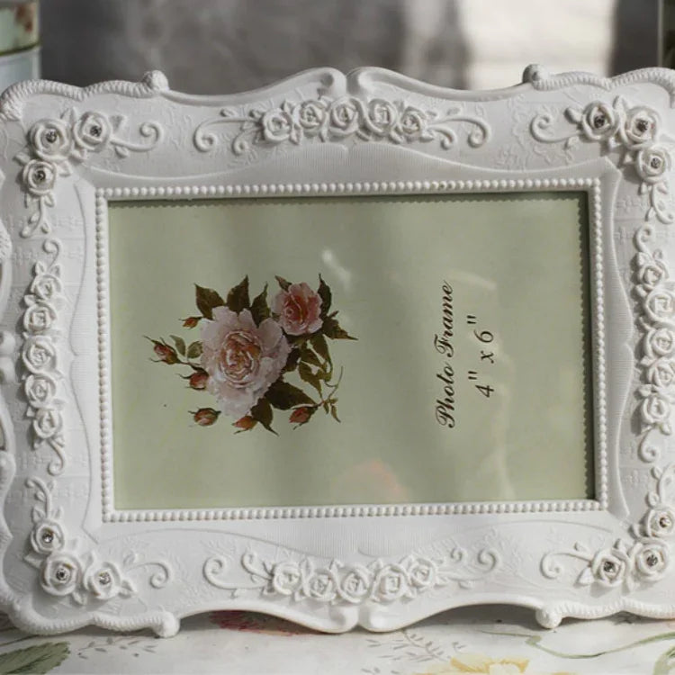 Home Decoration Pastoral Style  Rose Carved Picture Frame Decoration, Carved Picture Frame