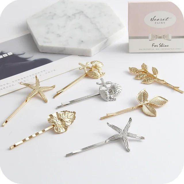 2 PCS Best Gift for Women Hair Clip Bright Hairpin Simple Hair Styling Accessories