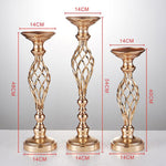 Gold Plated Wrought Iron Candlestick Window Wedding Props Decoration, 40cm, 48cm, 54cm
