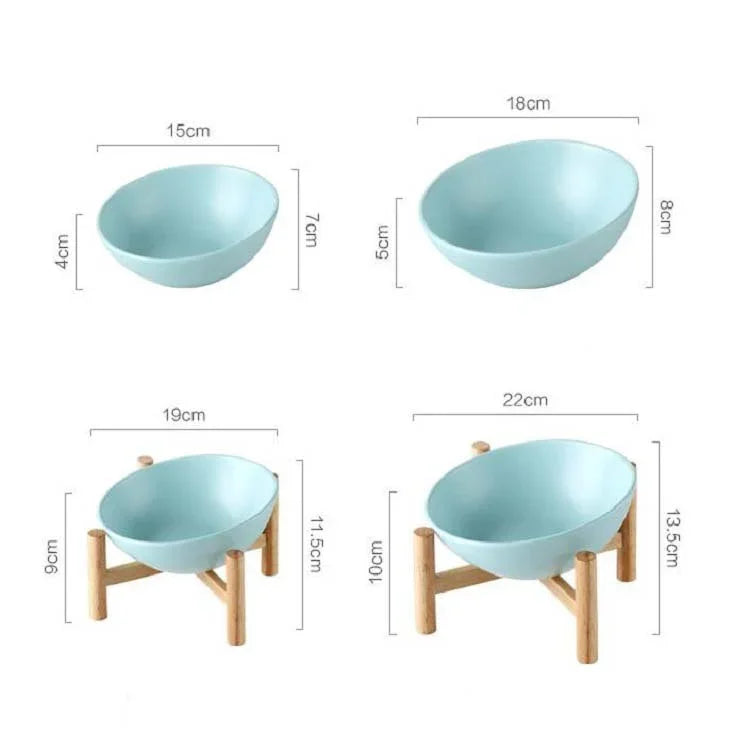 Cat Dog Food Bowl Pet Ceramic Bowl, 15cm/300ml Bowl, 18cm/600ml Bowl