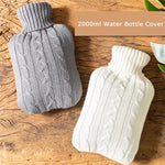Hot Water Bottle Solid Color Knitting Cover (Without Hot Water Bottle) Water-filled Hot Water Soft Knitting Bottle Velvet Bag