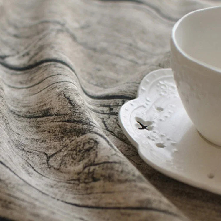 Vintage Popular Table Cloth Linen Rectangular Tablecloth Wooden Grain Dustproof Restaurant Table Cover, 50x70cm, 70x70cm, 90x90cm, 100x140cm, 140x140cm, 140x180cm, 140x200cm, 140x220cm