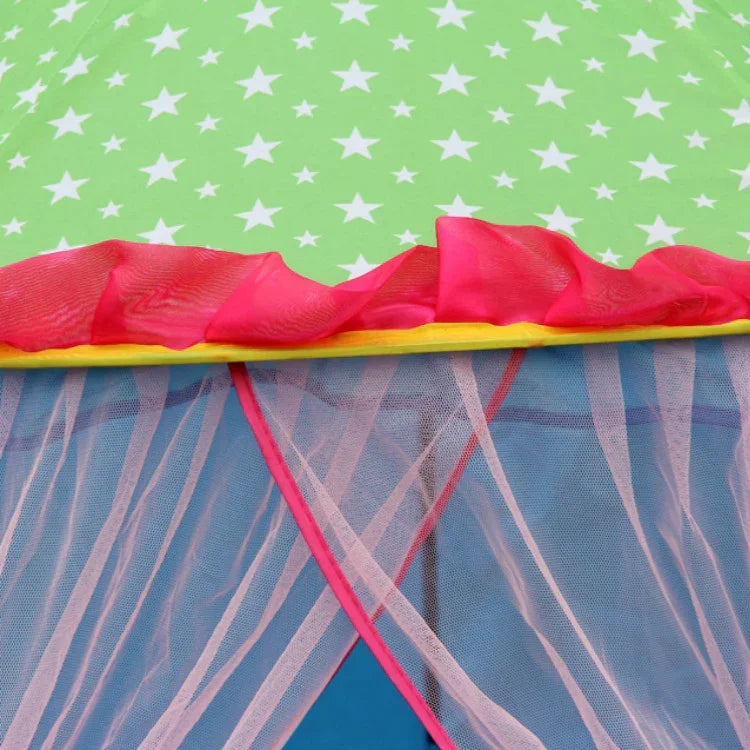 Children Toy House Yurt Folding Game Tent, 120x110x110cm Blue, 120x110x110cm Pink