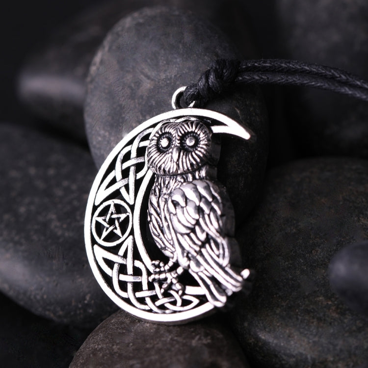 Owl Great Wisdom Ancient Silver Ancient Gold Couple Necklace, Antique Silver Plated, Antique Gold Plated