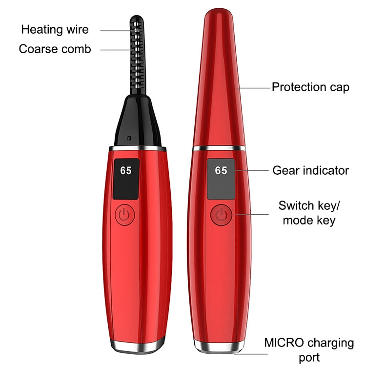 Electric Eyelash Curler  Charging Beauty Tool, 380mAh (Red), 380mAh (White)
