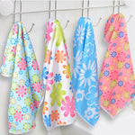 4 PCS / Set Microfiber Printed Flowers Cloth Cleaning Cloth, Microfiber Printed Towels