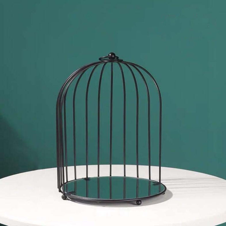Cosmetic Storage Rack Bird Cage Desktop Shelf Dresser Skin Care Finishing Rack, Small Black, Large Black, Small Gold, Large Gold