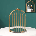 Cosmetic Storage Rack Bird Cage Desktop Shelf Dresser Skin Care Finishing Rack, Small Black, Large Black, Small Gold, Large Gold