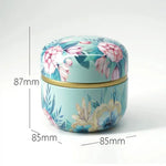 HOOMIN Tea Box Tea Jar Storage Holder Tea Caddies Matcha Container Mini Coffee Powder Organizer Cans Multifunction Round Metal, Cherry color, Moshan blossom
