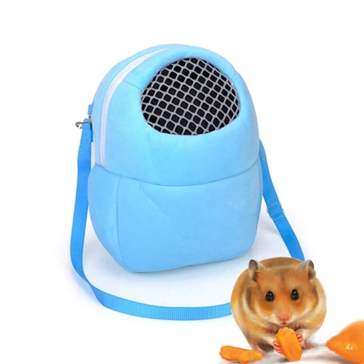 ペットバッグ 小型ペットハムスターキャリー 単色リード付きトラベルバッグ、S