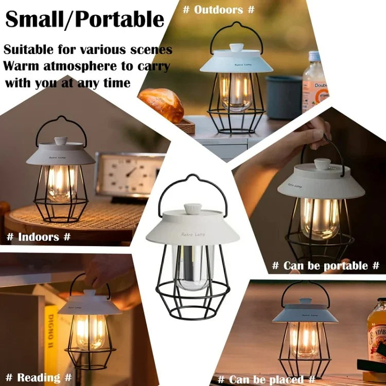 Outdoor Hanging Camping Lights Tent Lighting Atmosphere Lights, Handle Black, Handle White