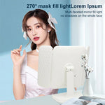 Simple & Stylish LED Three-Fold Square Makeup Mirror, Plug-in Monochrome Lamp, Charging Model Monochrome Lamp, Charging Model Three-color Light