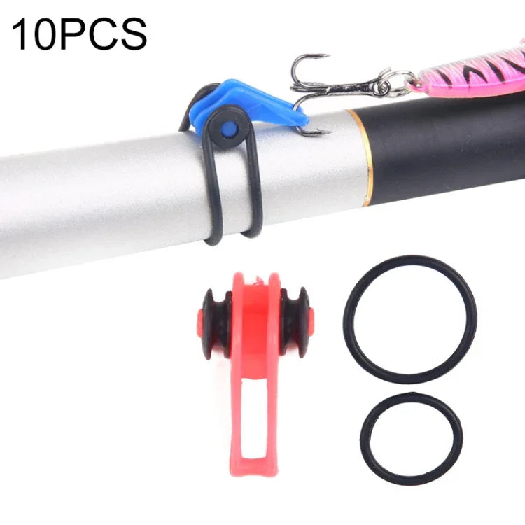 10 PCS/Bag Plastic Fishing Hook Keeper for Fishing Rod Pole Fishing Lures Bait  Safety Holder Fishing Tackle, Red, Purple, Black, Blue, Yellow, Pink, Orange, Green