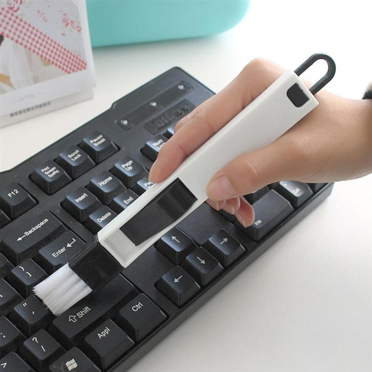 2 PCS  Mini Cleaning Brush with Detachable Dustpan for Window Groove Keyboard Corner Crannies, 2 PCS Blue