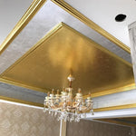 100 PCS 9x9CM Imitation Gold Leaf Hotel Decorative Sticker