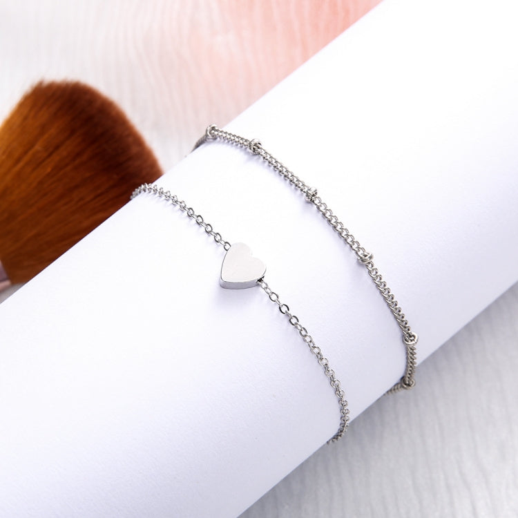 2 Sets Women Minimalist Small Love sharp Link Chain Bracelets, gold, silver