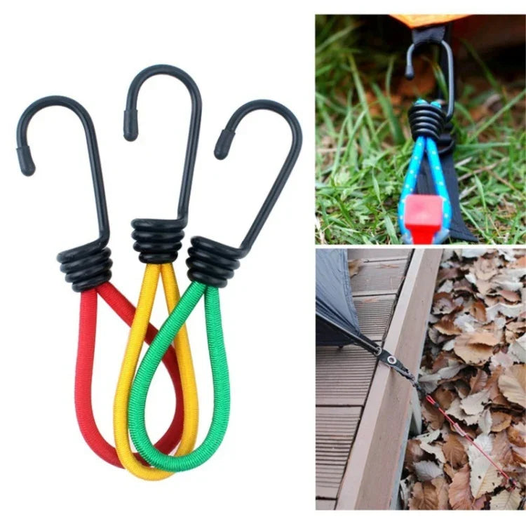 3 PCS Outdoor Camping Tent Elastic Rope Buckle High Elasticity Fixed Straps Camping Accessories, Random Color Delivery, Elastic Rope Buckle