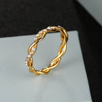Woman Classical Cubic Zirconia Twist Shape Ring, gold, rose gold, sliver