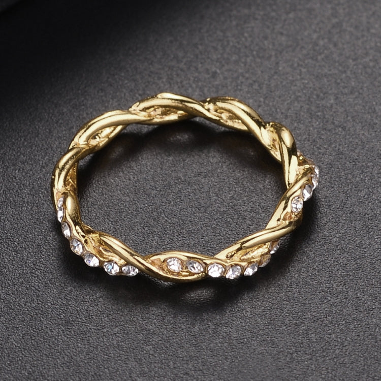 Woman Classical Cubic Zirconia Twist Shape Ring, gold, rose gold, sliver