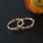 Woman Classical Cubic Zirconia Twist Shape Ring, gold, rose gold, sliver