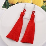 3 PCS Women Boho Fashion Long Tassel Earrings, Black, Blue, Yellow, Purple, Red, Pink, White, Multicolor, wine red, rose red, green, grey, deep coffee, coffee