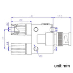 5pcs BNC Male Plug To Two Banana Jack Female Connector RF Adapter, BNC Male to Two Banana Female