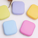 5PCS/Set Mini Square Plastic Contact Lens Case with Mirror