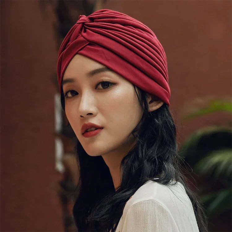 Holiday Stretchy Turban Head Wrap Band Sleep Hat Ear Cap