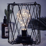 Minimalist Copper Lamp Bedroom Home Wrought Iron Table Lamp, Portable, USB