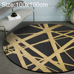 Luxury 3D Round Carpets Nordic style Pattern Rug, Black Golden Diameter: 40cm, Black Golden Diameter: 60cm, Black Golden Diameter: 80cm, Black Golden Diameter: 100cm, Black Golden Diameter: 120cm, Black Golden Diameter: 140cm, Black Golden Diameter: 15...
