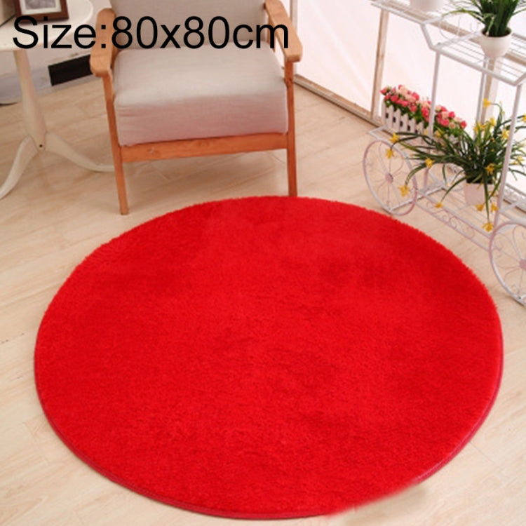 KSolid Round Carpet Soft Fleece Mat Anti-Slip Area Rug Kids Bedroom Door Mats, Diameter: 80cm, Diameter: 100cm, Diameter: 120cm