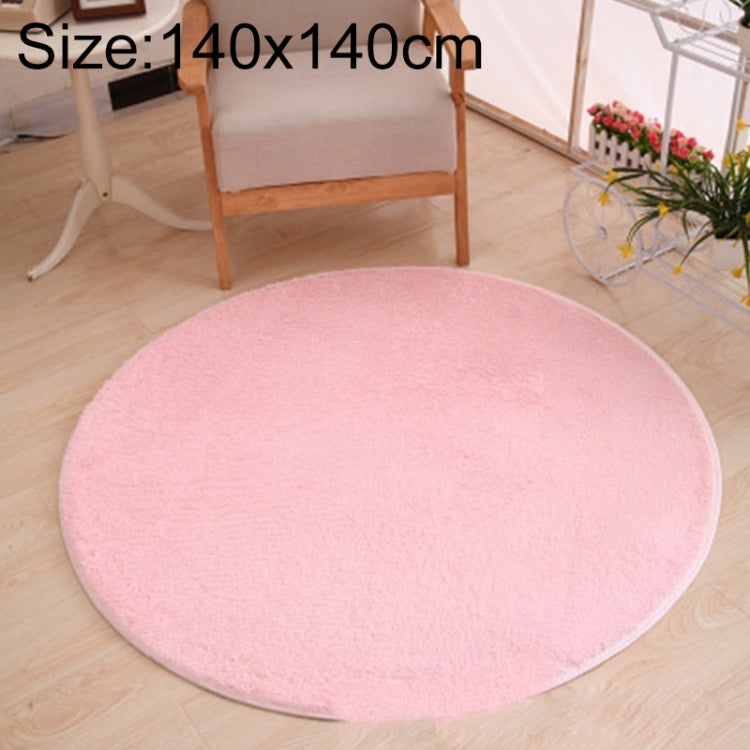 KSolid Round Carpet Soft Fleece Mat Anti-Slip Area Rug Kids Bedroom Door Mats, Diameter: 140cm, Diameter: 160cm