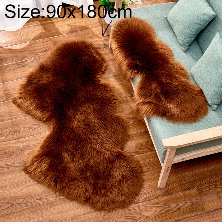 Creative Double Heart Imitation Wool Carpet Sofa Cushion Mat Plush Bedroom Living Room Floor Rugs, 90x180cm